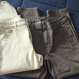 Express Cream and Brown Jeans Duo